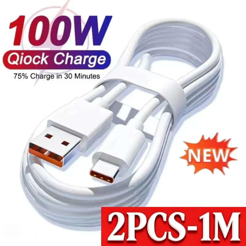 

New 5/2PCS 10A 100W Fast Charging USB C Cable Type C Braided Cord for Huawei Samsung Xiaomi Redmi Smartphones Data Transfer Wire