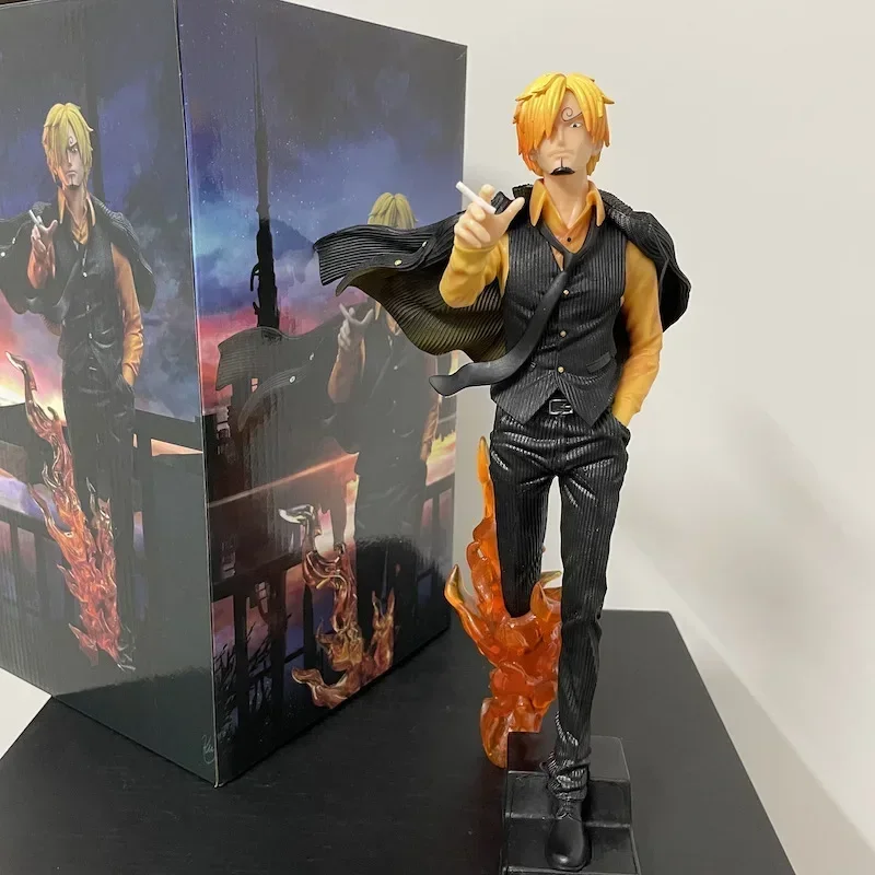 One Piece Anime Figure Gk Three Fighting Blood Sanji Luffy Sauron Illuminated Scene Statue Model Ornaments Christmas Toys Gifts