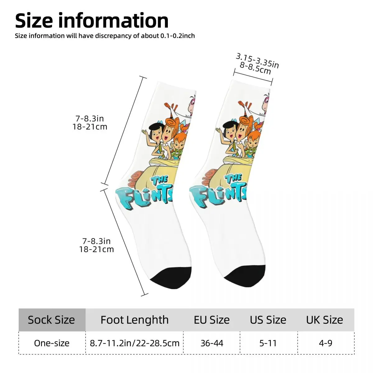 The Flintstone Stockings Animated Sitcom Design Casual Socks Autumn Non Skid Socks Men's Running Sports Quality Socks