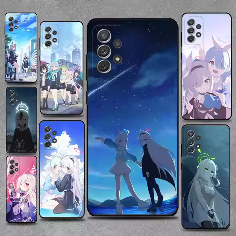Blue A-Archive Phone Case For Samsung S25,S24,S21,S22,S23,S30,Ultra,S20,Plus,Fe,Lite,Note,10,9,5G Black Cover