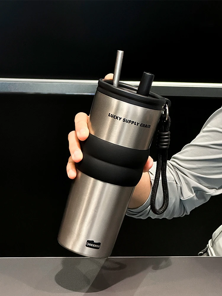 

High Aesthetic Value Large Capaci Insulated Mug Portable Car Office Tea Brewing Water Cup Men's Sle Ice Domir Cup