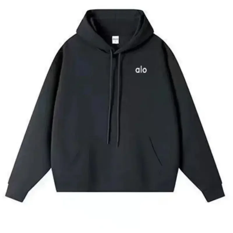 ALO Jin Zhixiu Jisoo Same Yoga Hooded Sports Sweater Three-dimensional Standard Loose Pocket Autumn and Winter Casual Top