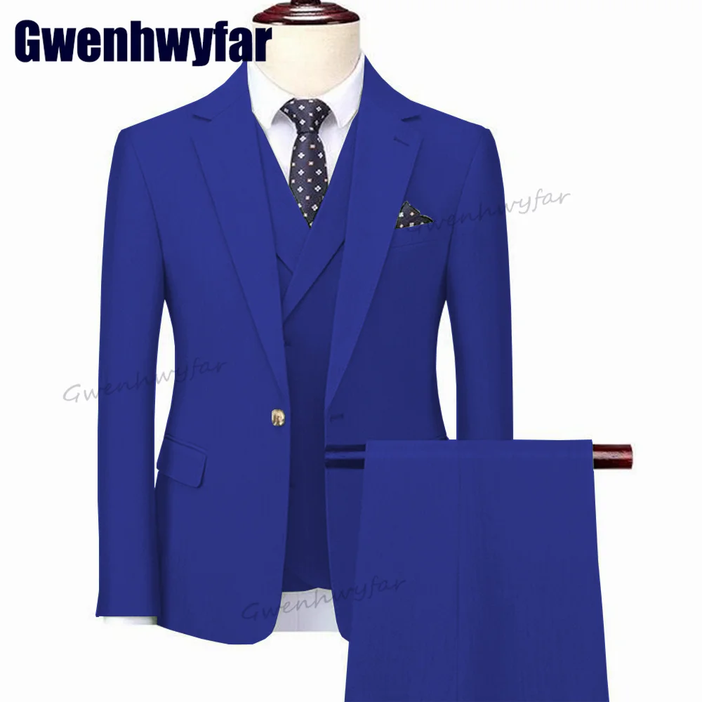 Gwenhwyfar-traje de alta calidad para hombre, conjunto de Blazer ajustado, esmoquin para novio de boda, traje de 3 piezas de moda, Terno Masculino, 2023