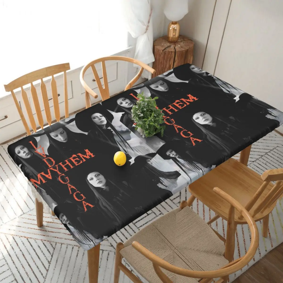 Lady Gaga Mayhem Album Custom Rectangular Tablecloth Oilproof Table Cover for Dining Events Table Cloth