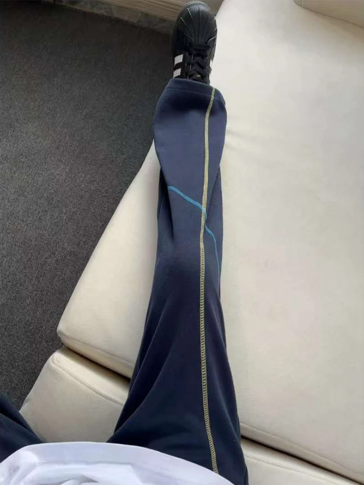 

Мужские прямые брюки K Blue American Sport с широкими штанинами, осенние, свободного кроя, повседневные, прямые брюки-трубы