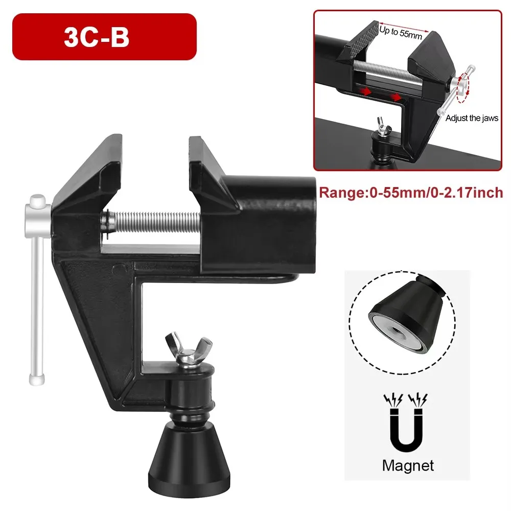 NEWACALOX Magnetic Base Soldering Third Hand Tool Welding Station PCB Holder Workshop Helping Hands with 3X LED Magnifying Glass