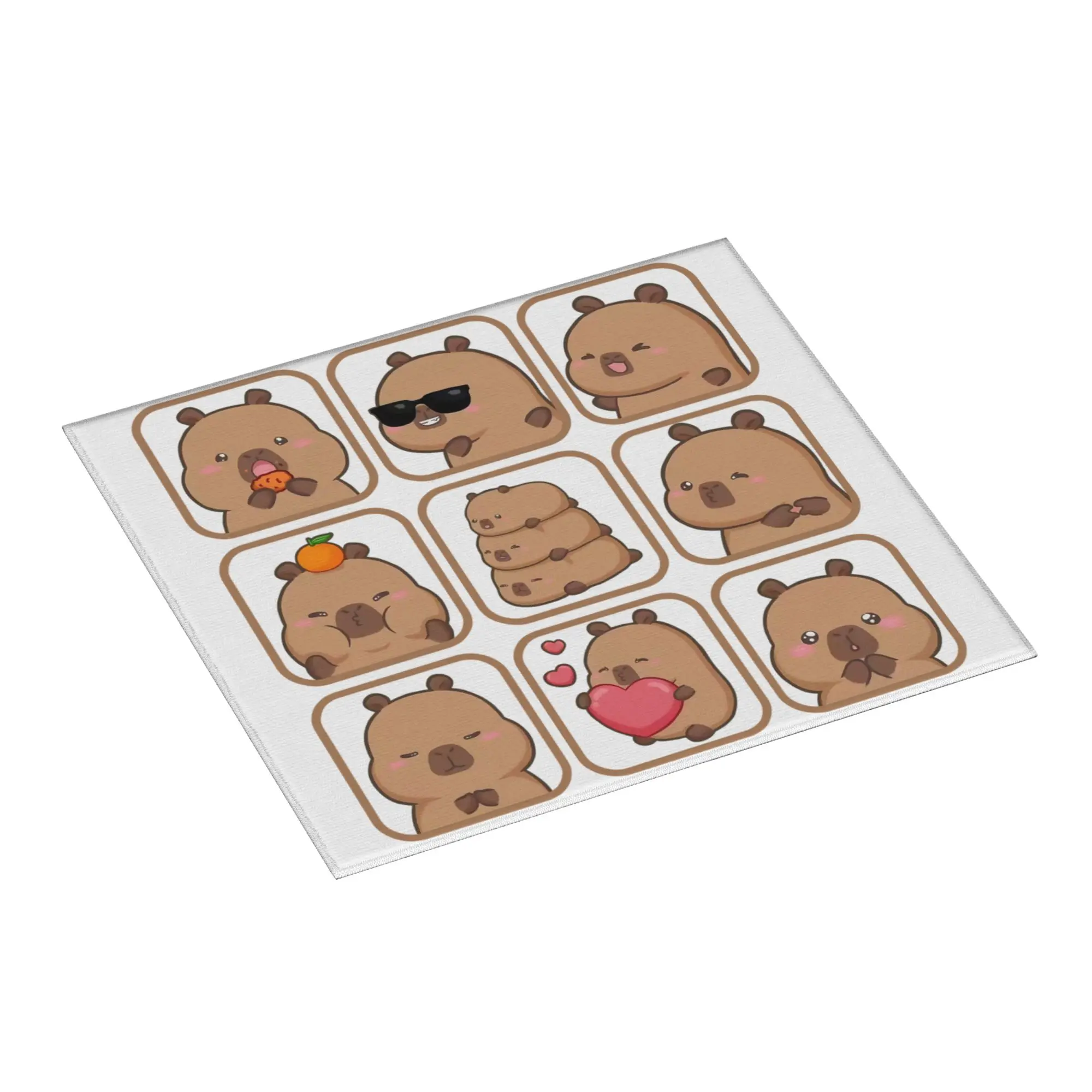 Drying Mat For Kitchen Cartoon Animal Pets Capybara Barware Tableware Oil Proof Reusable  Washable Kitchen Sink Drying Pad