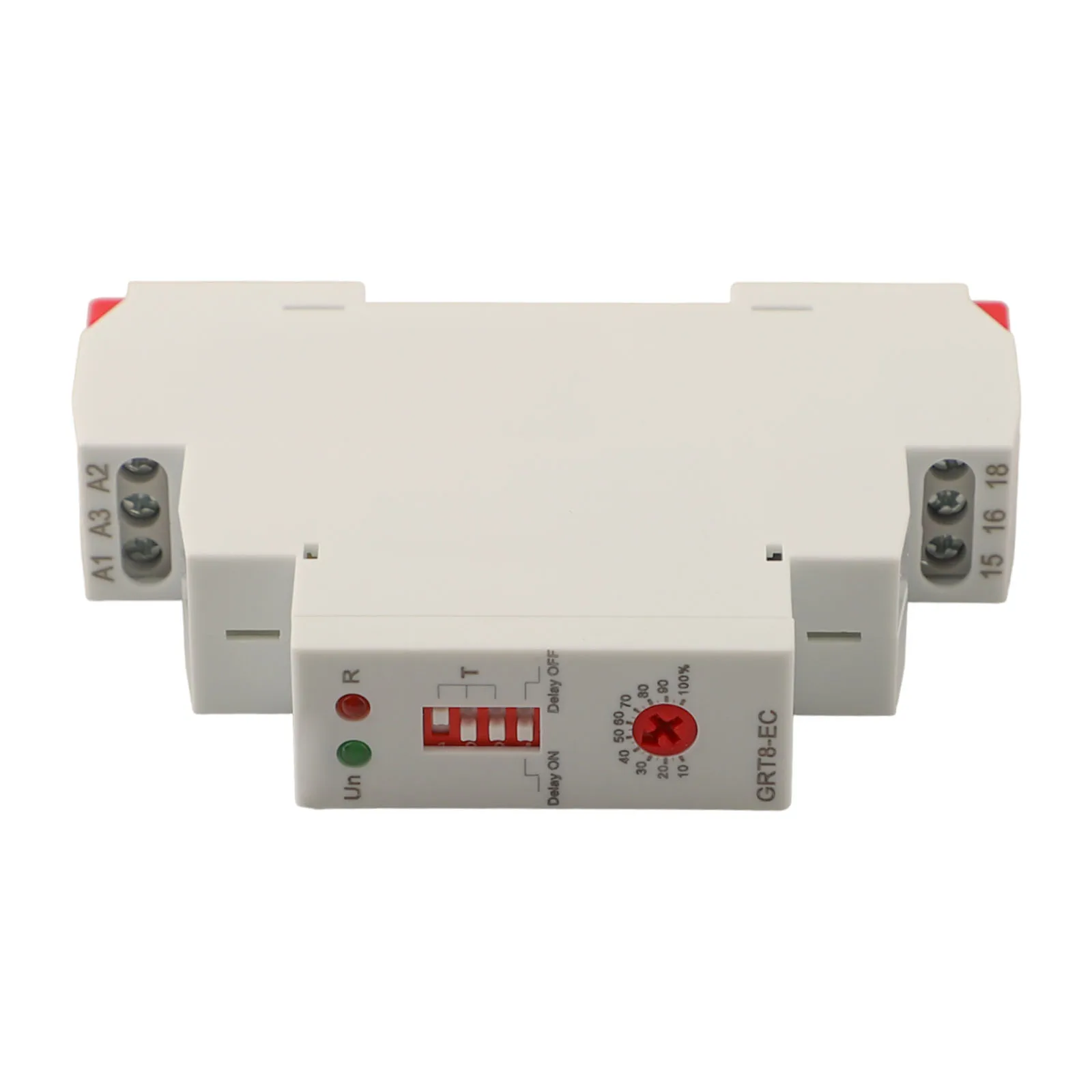 GRT8-EC Small Multifunctional Time Relay With LED Indicator 230V OR AC DC24V 10A A1-A2 (AC220V), A1-A3 (AC/DC24V)