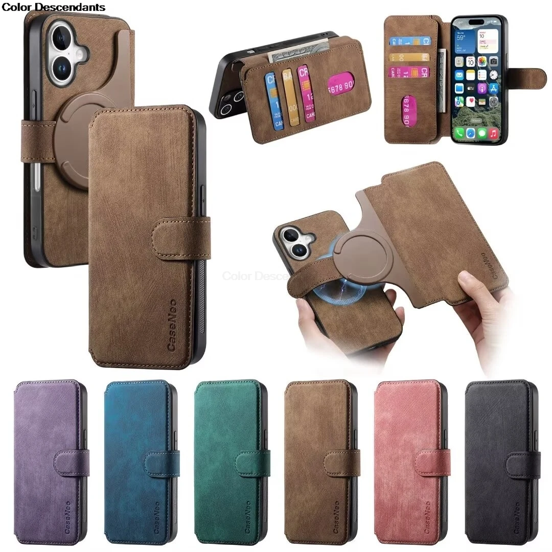 RFID Magsafe Leather 2In1 Detachable Book Case for Samsung Galaxy S24 S23 S22 S21 S20 S10 Note 20 10 S 24 23 22 21 S9 Flip Cover