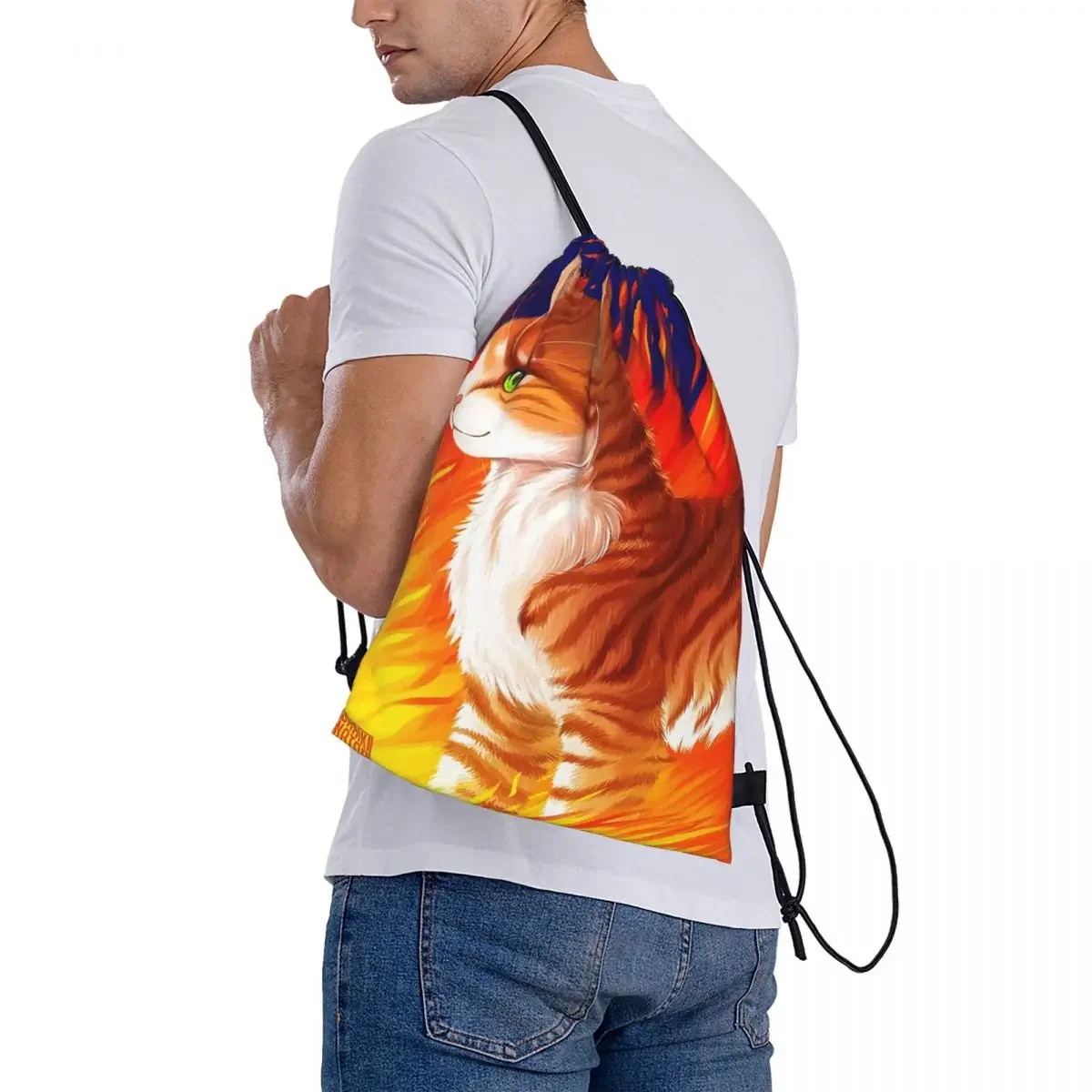 Firestar-Sacos De Cordão Portátil, Mochilas De Impressão, Pacote De Bolso, Bolsa De Esportes, Bookbag para Estudantes, Viagem, Moda