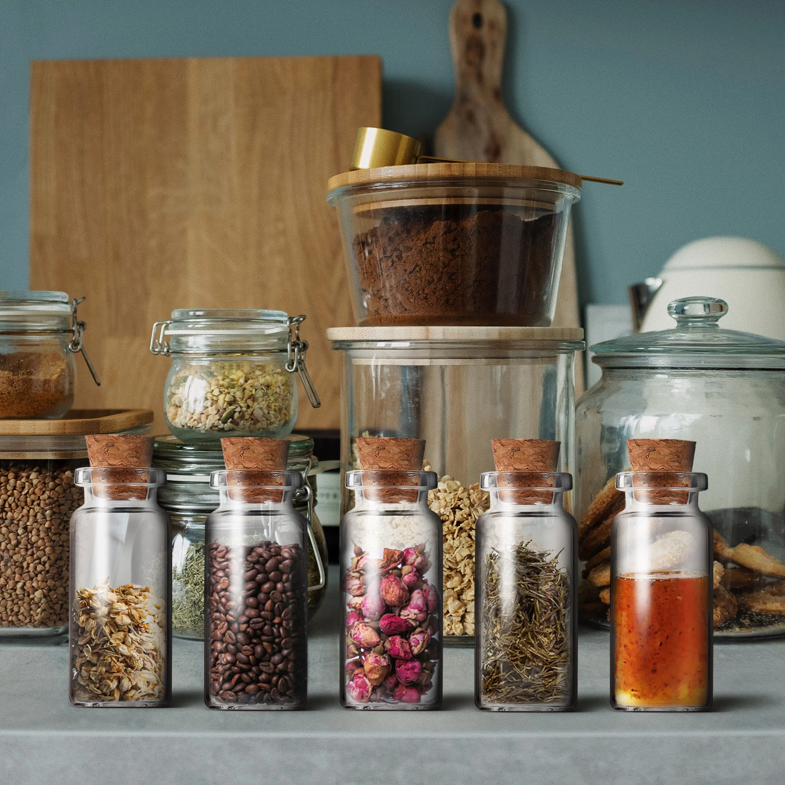 

20 Pcs Reusable Containers for Food Mini Glass Bottle Little Bottles with Corks