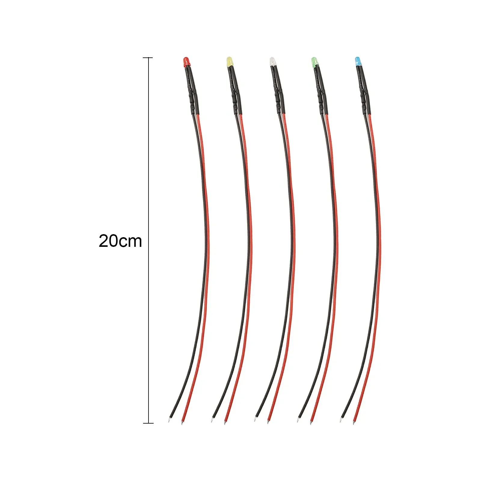 

3mm LED Lights Emitting Diodes Wired Individual LED Lights Multicolored For Signal Flashers/Toy Cars/Remote Control Aircraft