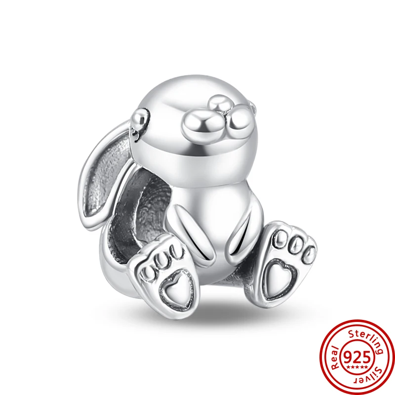 New 925 Sterling Silver Animal Bead Firefly Monkey Rabbit Owl Chameleon Fit Original Pandora Charms Dangle Bracelet DIY Jewelry