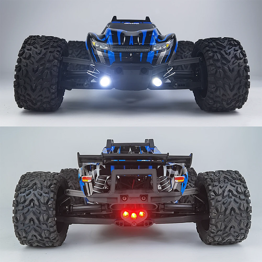 Yeahrun-車のアップグレード用のフロントおよびリアLEDライトバー,1/10 rustler 4x4,vxl,XL-5 rc