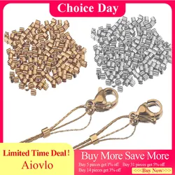 Perles d'espacement en acier inoxydable pour bijoux, bouchon de tube doré, vente en gros, fournitures exécutives, 200 pièces, Dia 1.5, 2, 2.5mm, CriAJEnd