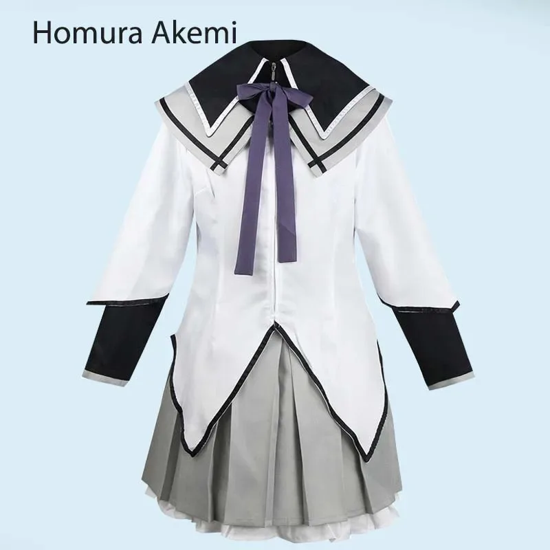 

Anime Cosplay Puella Magi Cosplay School JK Uniform Dress Madoka Outfits with Headwear for Halloween Magica Homura Akemi Costume