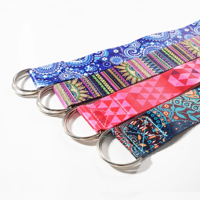 Hot New Retro Printed Ethnic Style Yoga Strap Suitable Dance Fitness Body Stretching Training Belts Gym Fitness Yoga Equipment