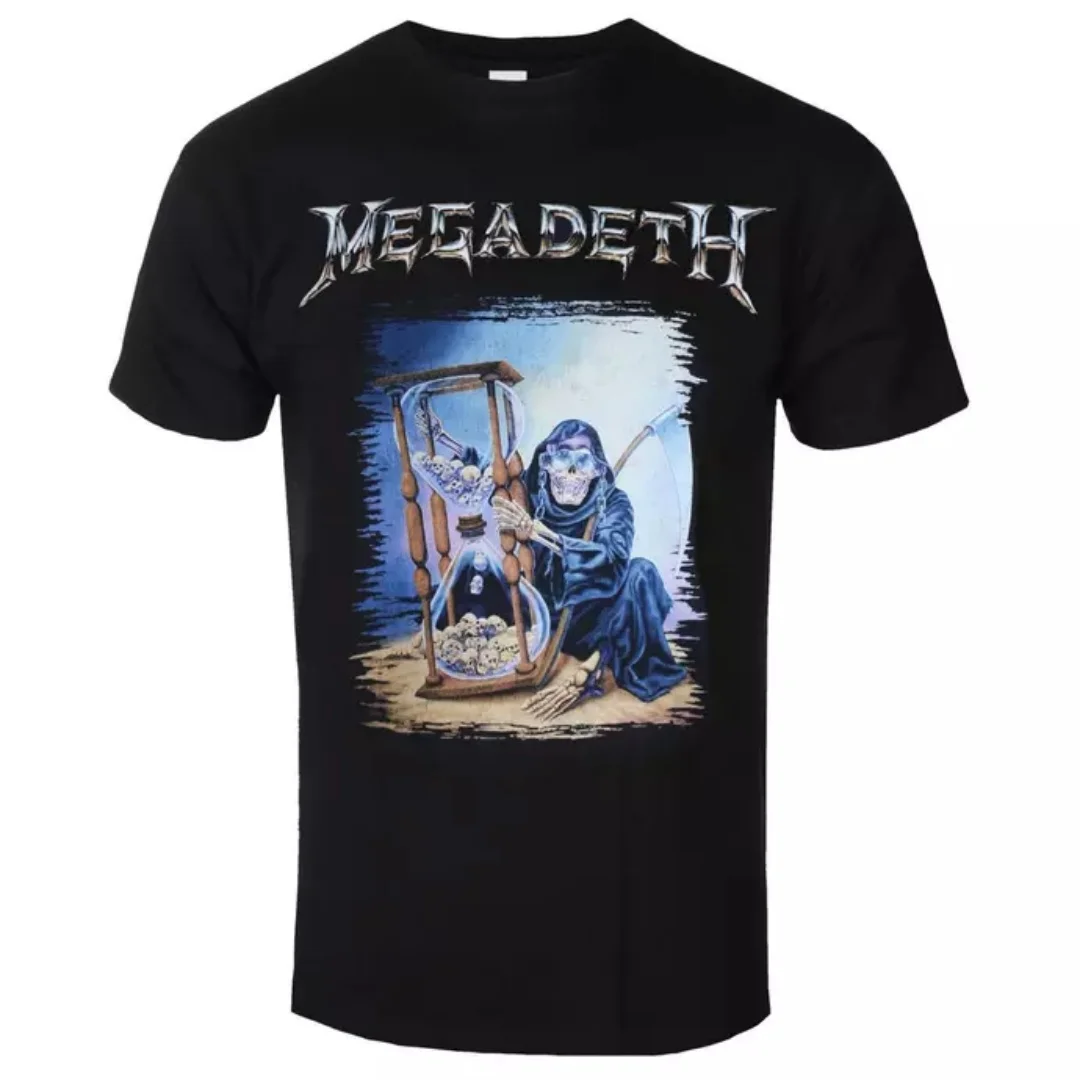 Megadeth - Countdown Hourglass Pattern Print T-shirt - Criticizes Metal Band T-shirt - Suitable for Both Men and Women To Wear