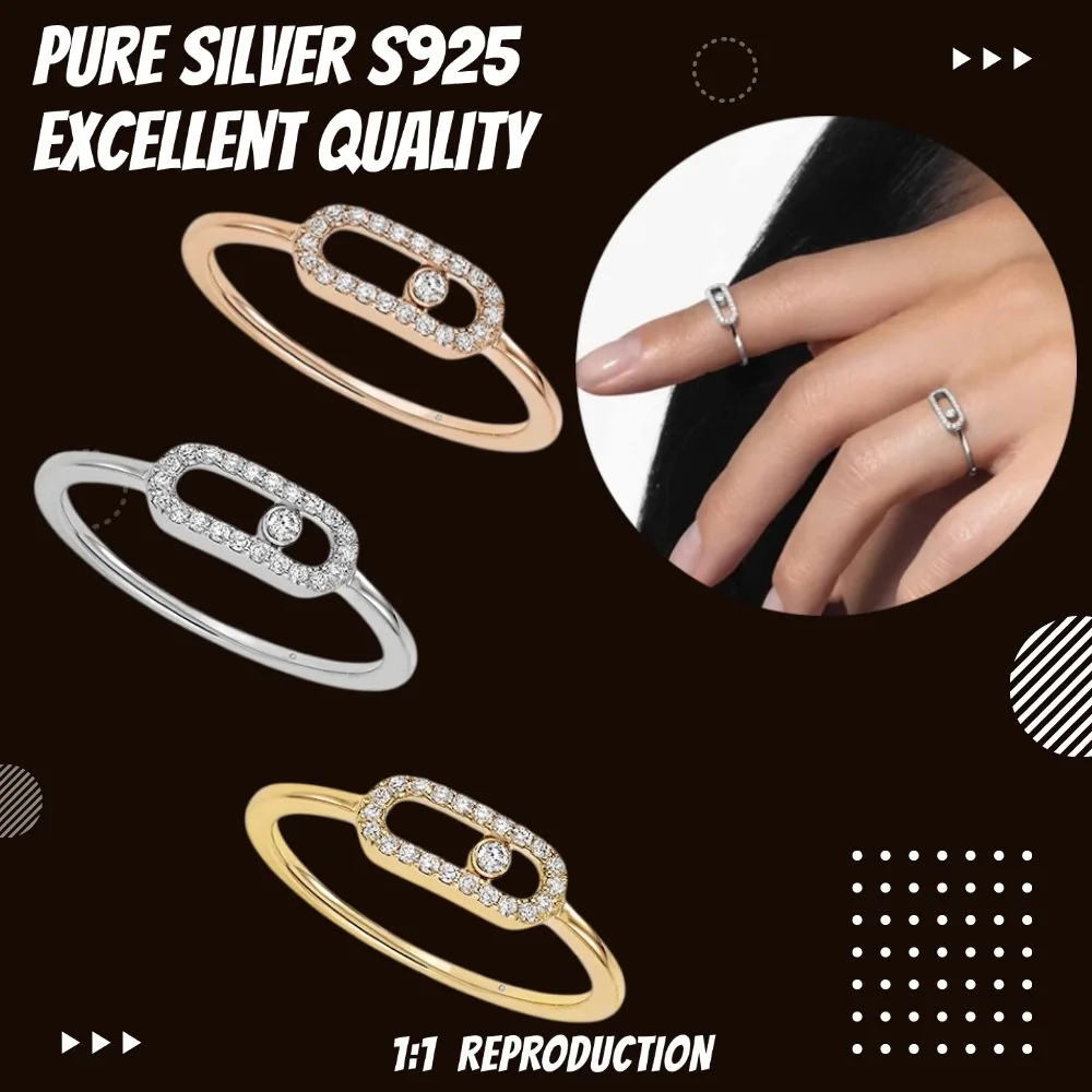 Original Baby Move Diamond Rings Sterling Silver 925 Rings Luxury Brand Trend Jewelry Accessories Women's Holiday Birthday Gifts