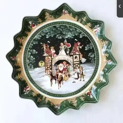 German VB Christmas tableware European salad wavy edge square Western food bowl soup flat plate