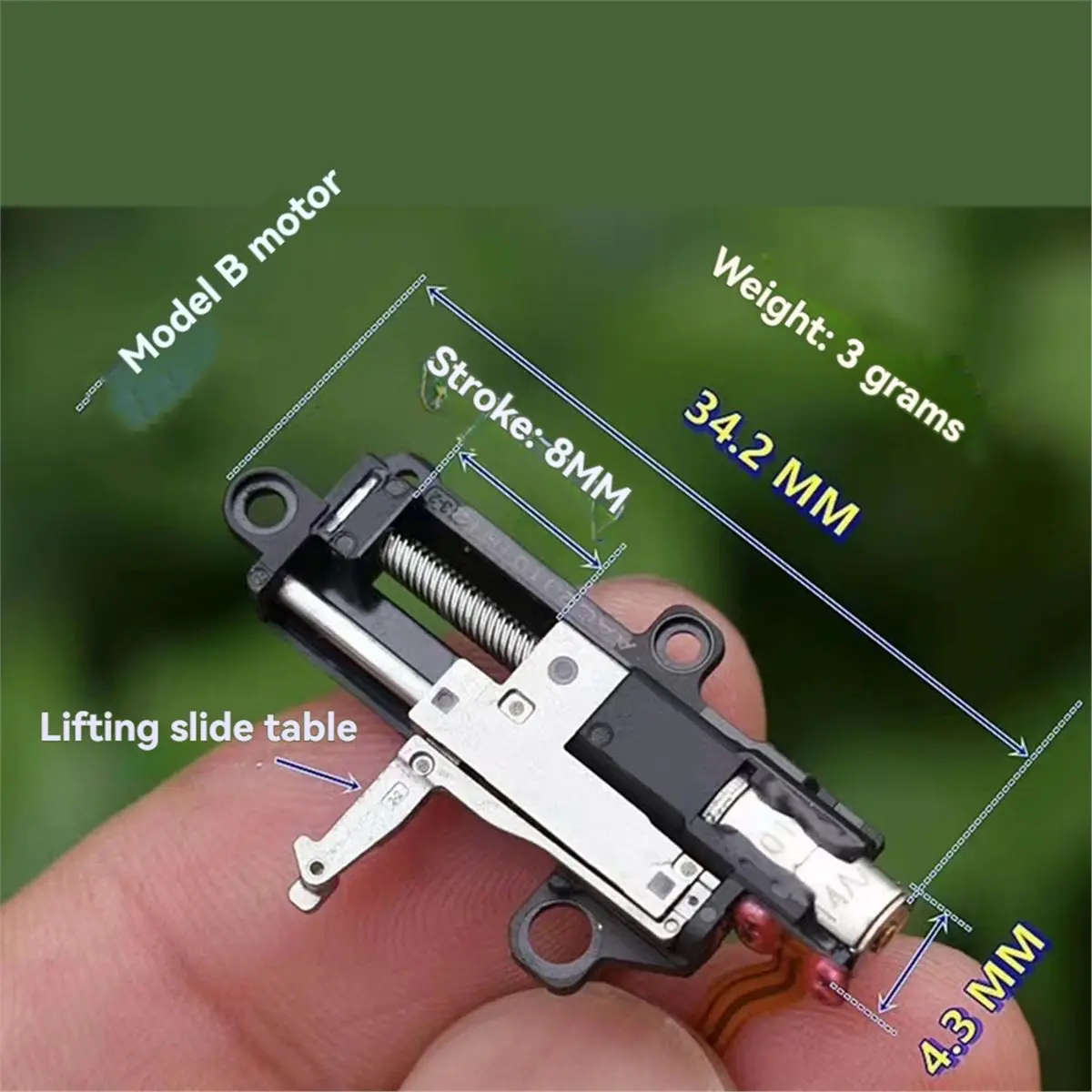 A86G NEW Mini Tiny 5mm/4.3mm Planetary Gear Stepper Motor Micro 2-Phase 4-Wire Stepping Motor Linear Metal Slider Model B