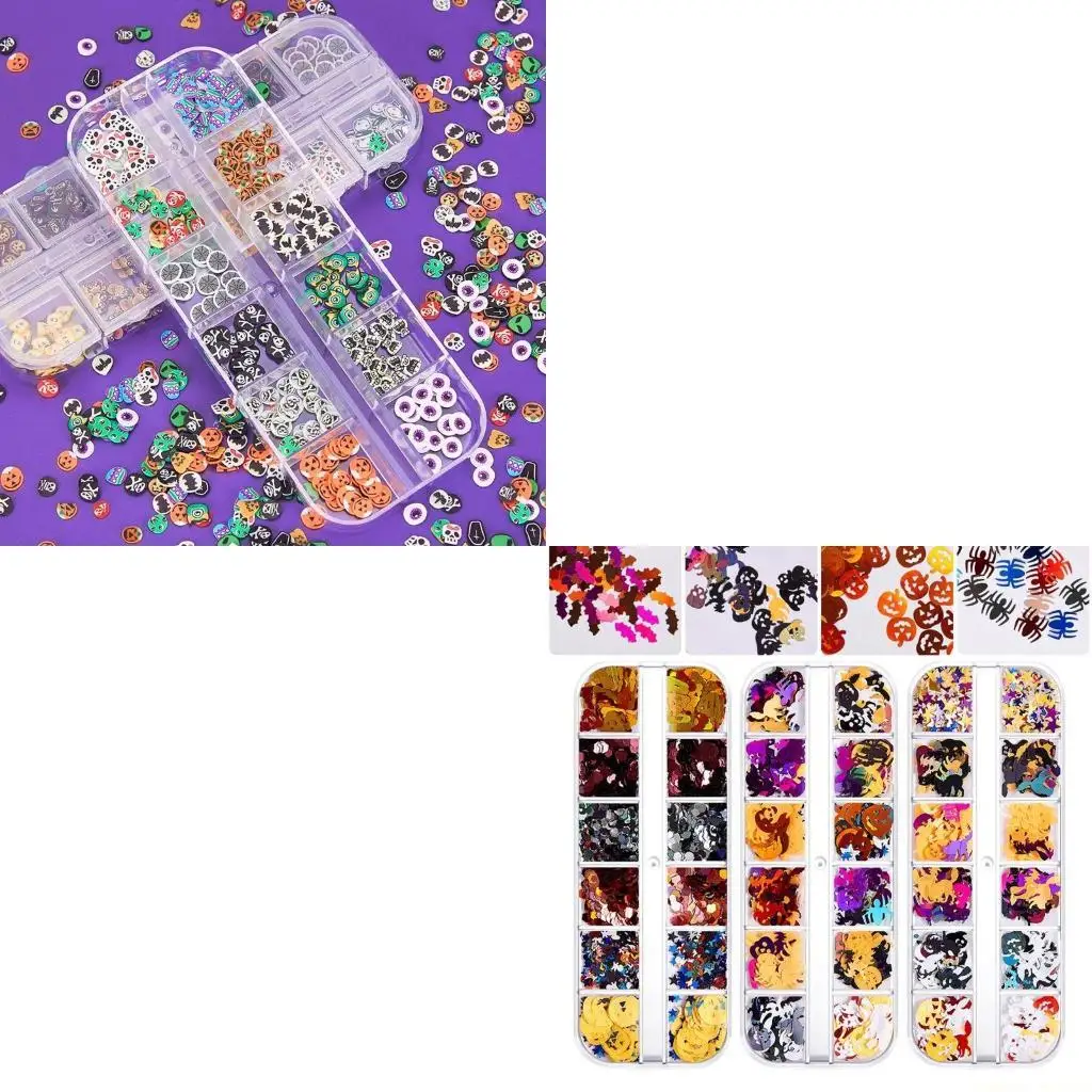 

31BF Хэллоуин блестки хлопья смолы УФ эпоксидный наполнитель формы украшения для дизайна ногтей