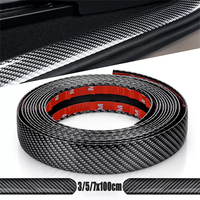 Carbon Fiber Universal Car Sticker Bumper Step Protection Strip Trunk Door Sill Protector Anti-scratch Decorative Cover Strip