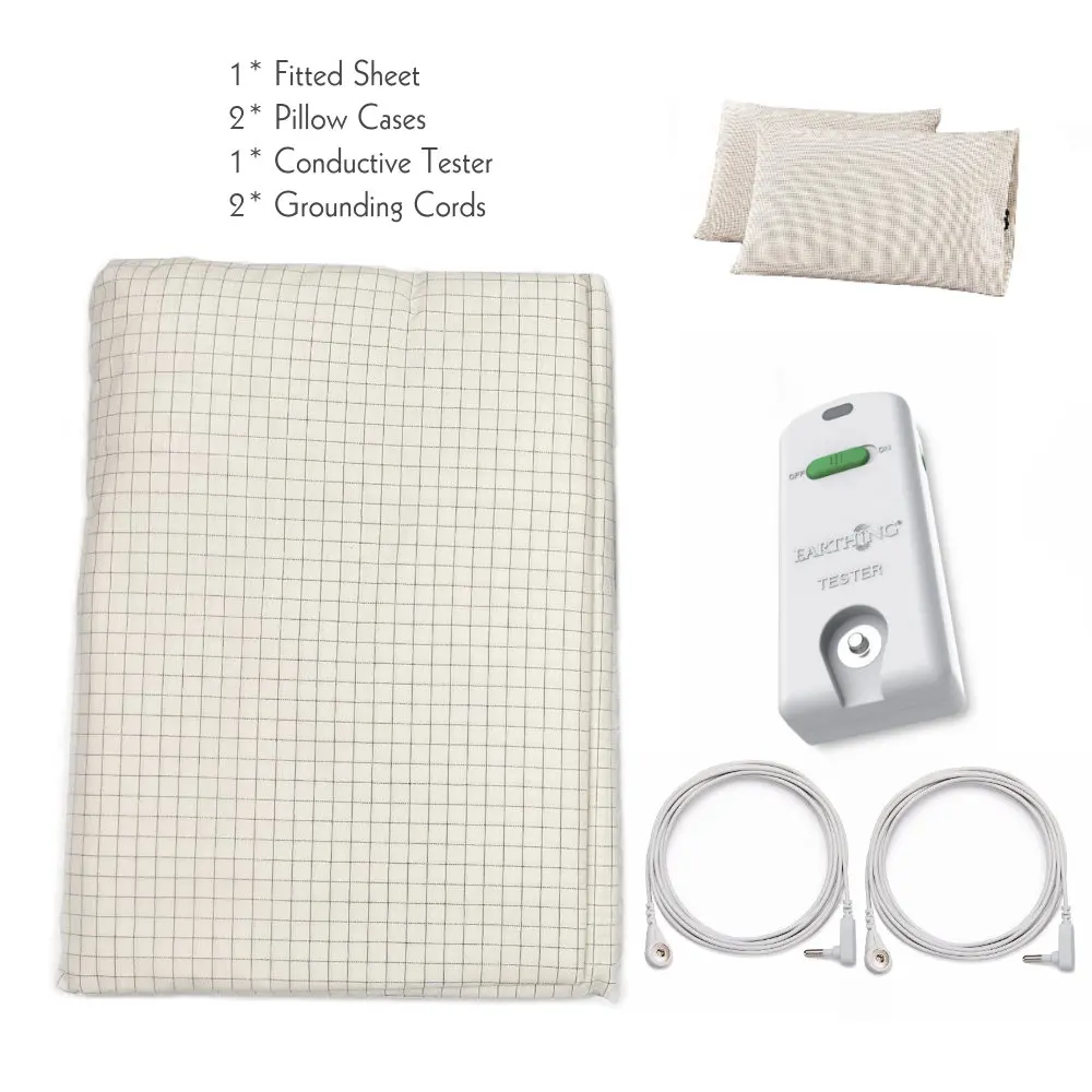 

Earthing Bed Sheet Forever grounding with 2 Pillow Case A class cotton with conductive yard Earth benefits