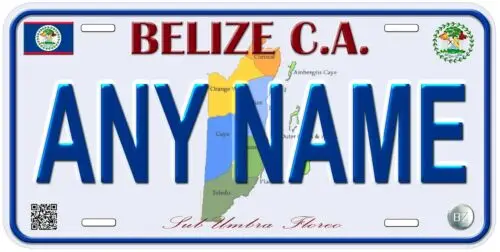 Belize Any Name Personalized Novelty Car License Plate Aluminum