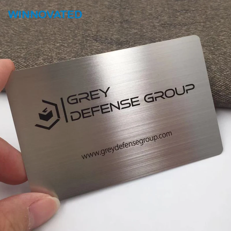 Customized product Original Factory Antique 0.5MM 0.8MM Brushed Blank Metal Card With Logo