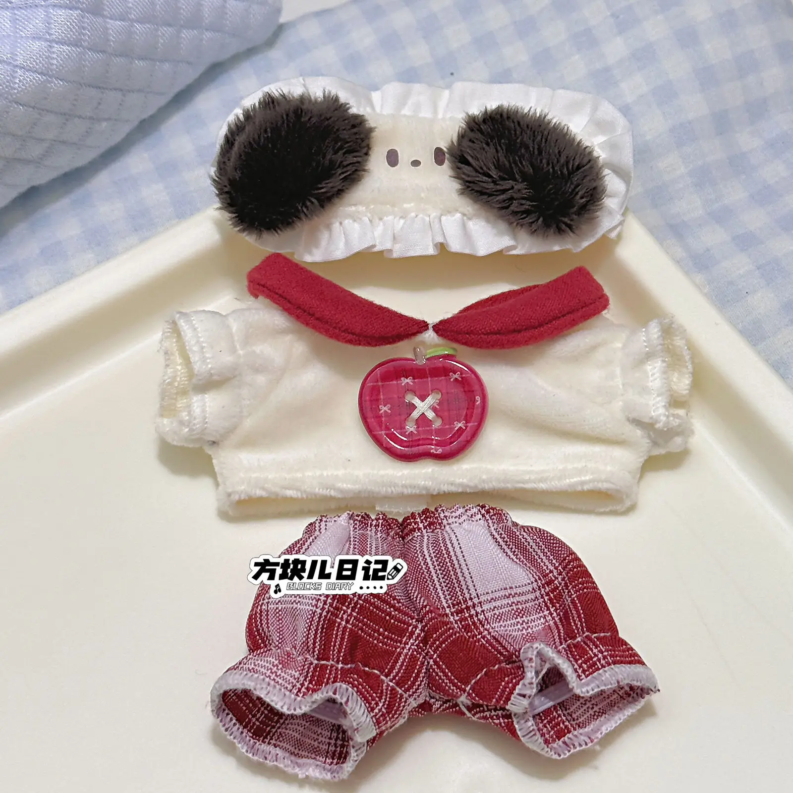 

10cm Doll Clothes Cute Casual Apple Puppy Pajamas Eye Patch Clothing Costume Suit Doll Accessories Anime Figure Game Toy Kids G