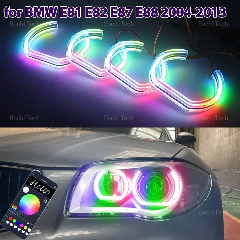 

Для BMW 1 серии E81 E82 E87 E88 ксеноновая фара 2004-2013 громкая многоцветная светодиодная подсветка с кольцами «ангельские глазки» с управлением через приложение