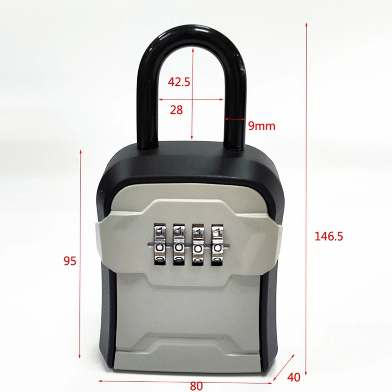 Caja de cerradura de llave montada en la pared, candado de combinación portátil, cerradura de seguridad al aire libre para llaves, almacenamiento de llaves de apartamento duradero