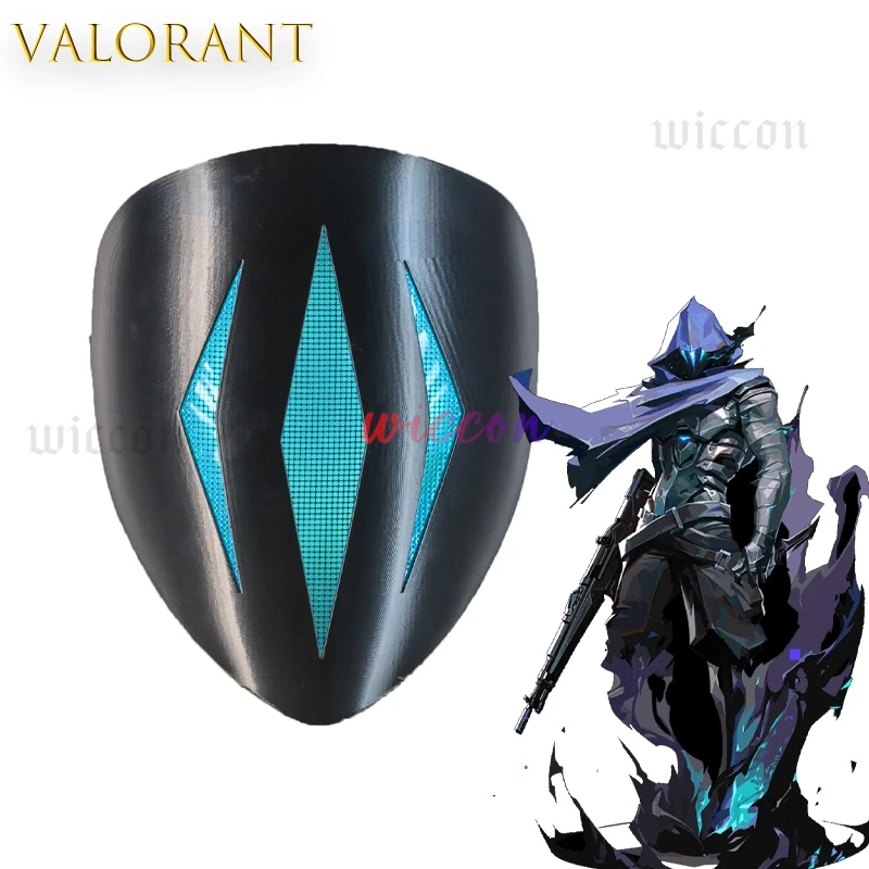 

Wearable Mask DIY Prop Replica BVALORANT Omen Paranoia Glowing Helmet Cosplay Halloween Gothic Wear Masquerade Party Accessories