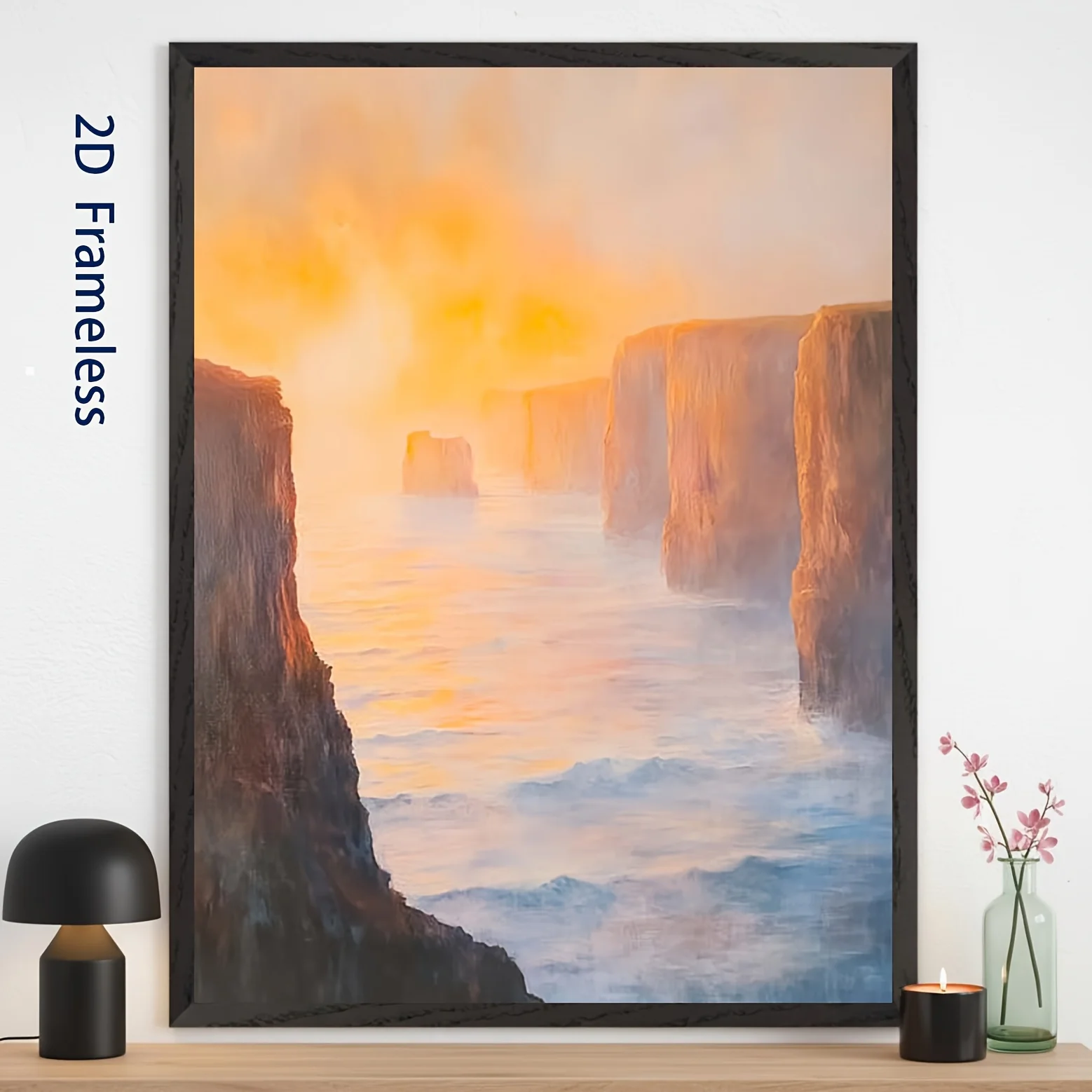 2D Flat, 2D Flat, 1pc, No Frame, Multiple Sizes, Frameless, Misty Coastal Sunrise Over The Twelve Apostles - Rustic Ocean Sce
