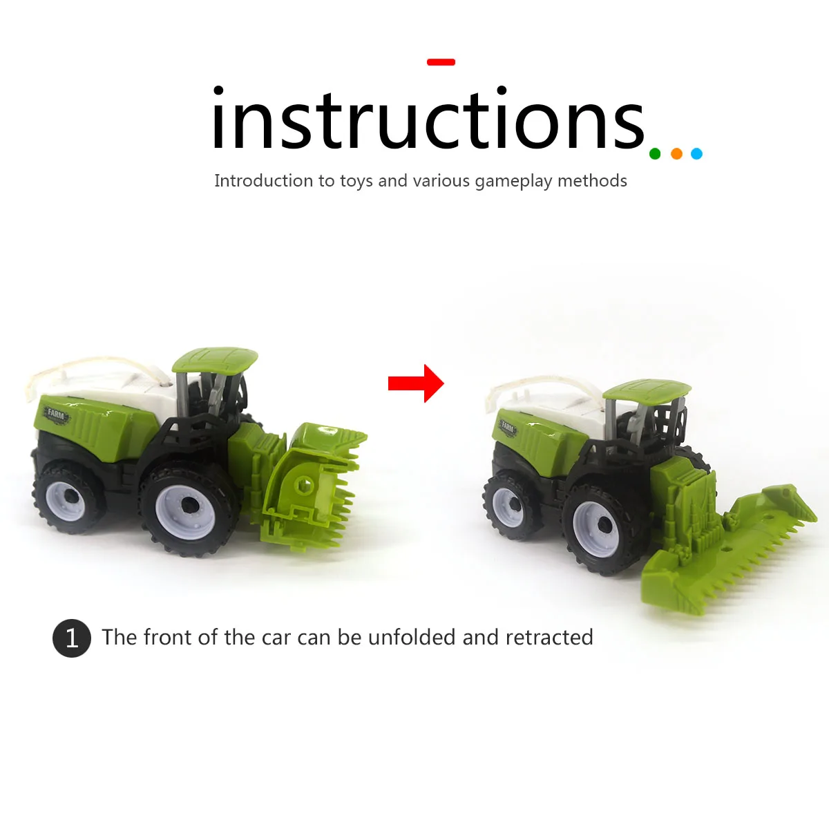 Cosechadora de juguete para niños, juego de coches con función de inercia, remolque de madera, Tractor para bebés, cuatro regalos para niños,