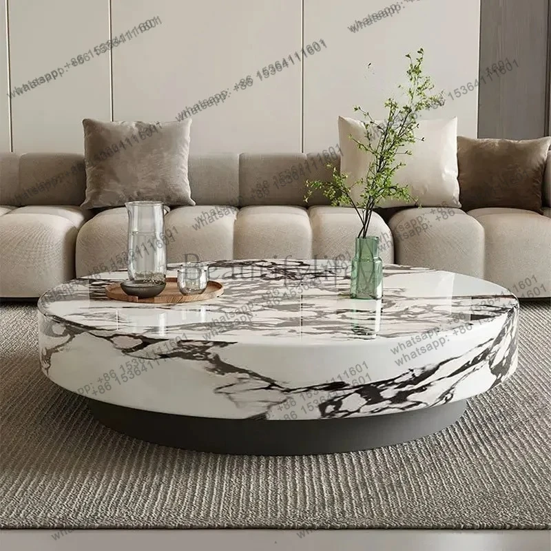 

Tu Marble Coffee Table, Living Room Home Use, Round Light Luxury, Modern Minimalist Compact Space, Trending Italian