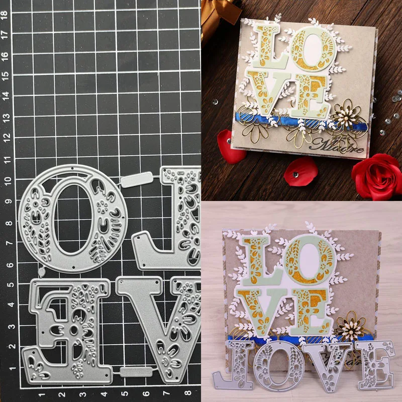 

Letter Love Metal Cutting Die Stencil for DIY Scrapbooking Album Paper Card Decor Craft Embossing Die