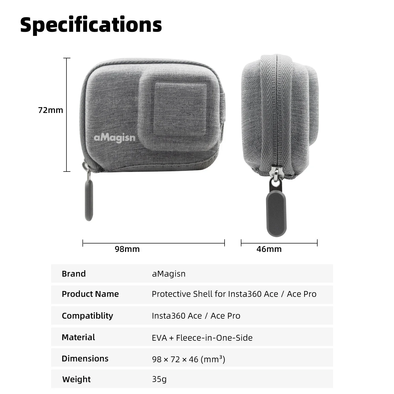 Для Insta360 Ace / Ace Pro Grey Mini Storage для Insta360 Ace чехол