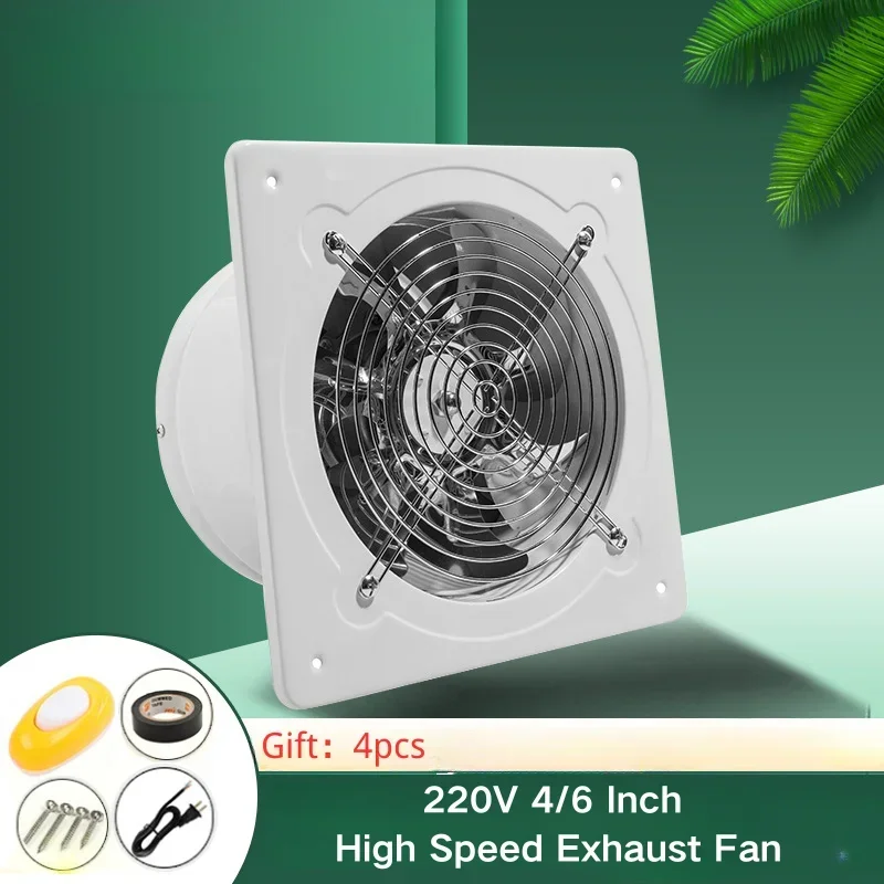 4/6 Inch High Speed Exhaust Fan Household Air Ventilator Kitchen Bathroom Ceiling Silent Exhaust Fan Corrosion Resistance