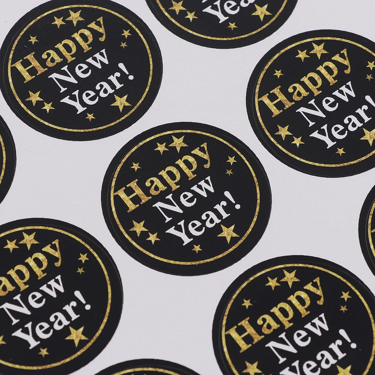 120 PCS New Year Sealing Stickers Round Gift Tags Baking Packaging Decals Happy