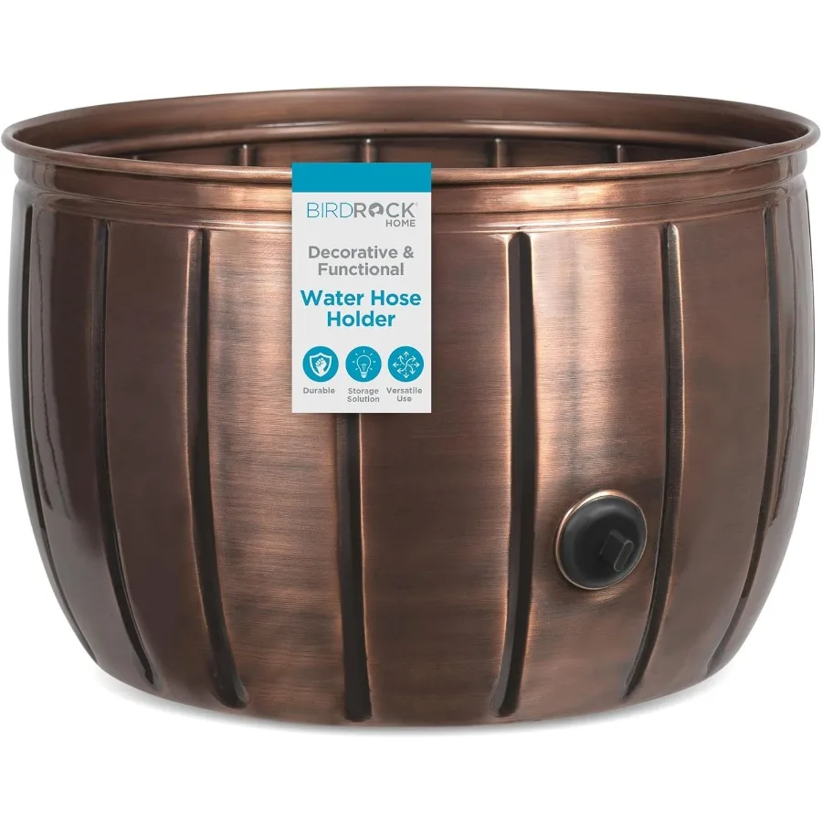 Support de tuyau d'eau-Pot métallique décoratif pour utilisation intérieure ou extérieure, organisateur de rangement de jardin pour Patio, seau Portable avec Anti