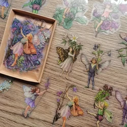45sheets/pack Vintage Butterfly Elves Flower Notebook Decorative Stickers Decorative Stickers For Scrapbooking Label Diary