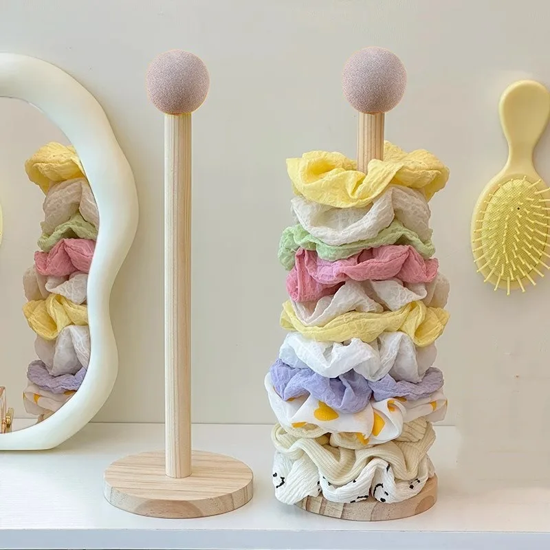1pc Wooden Hair Accessory Display Stand Multifunctional Organizer Holder for Scrunchies Hair Clips Shark Clips