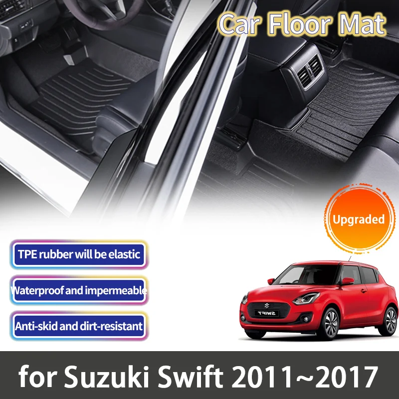 

TPE RHD Car Floor Mat for Suzuki Swift 2011 2012 2013 2014 2015 2016 2017 Accessorie Foot Panel Line Carpet Pad Waterproof Parts