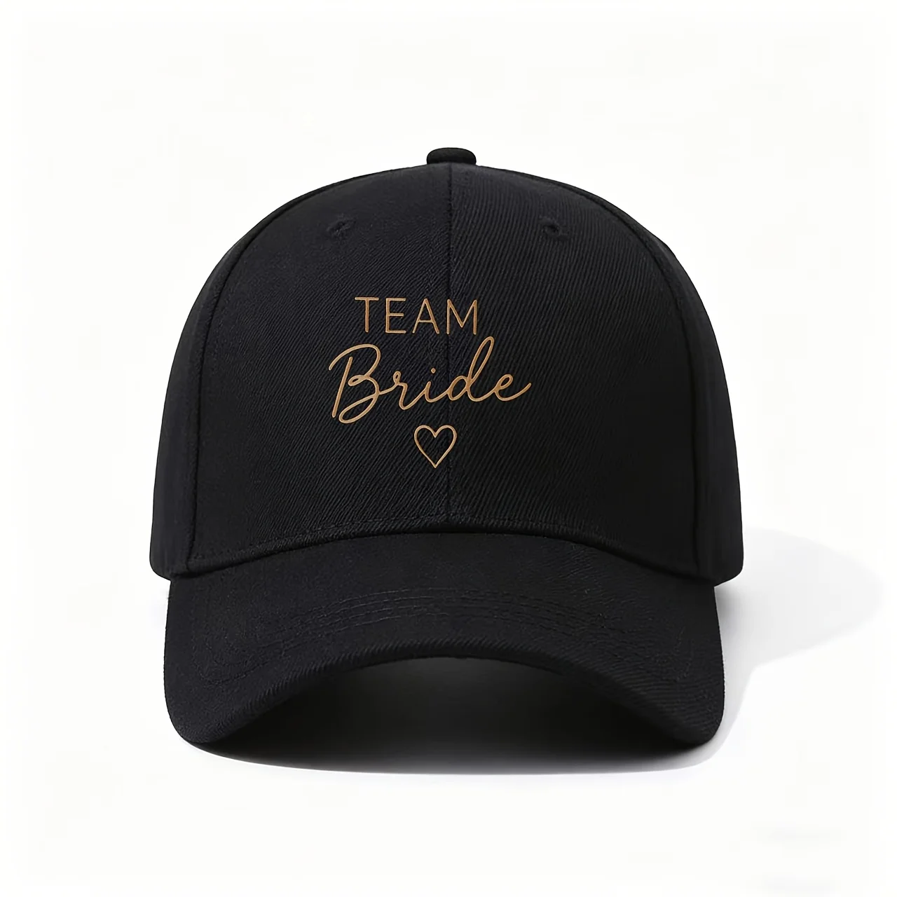 Team Bride Embroidered Baseball Cap, Delicate Team Bride Lettering with Small Heart Embroidery, Soft And Elegant Tone for Weddin