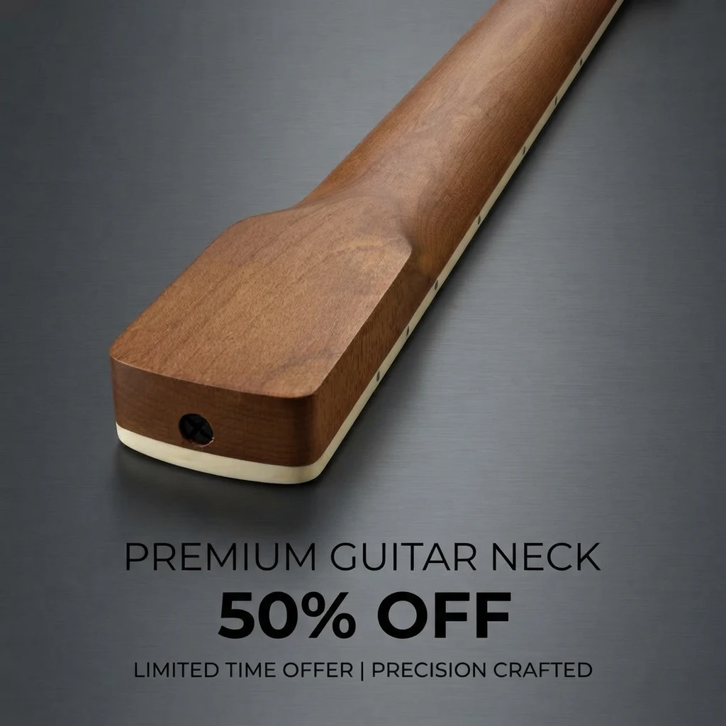 Heat Roasted Maple Jaguar Neck, 22F Fine Wrapped Edge Craft, 610 Fretboard Radius, High Playability Custom Guitar Building Parts