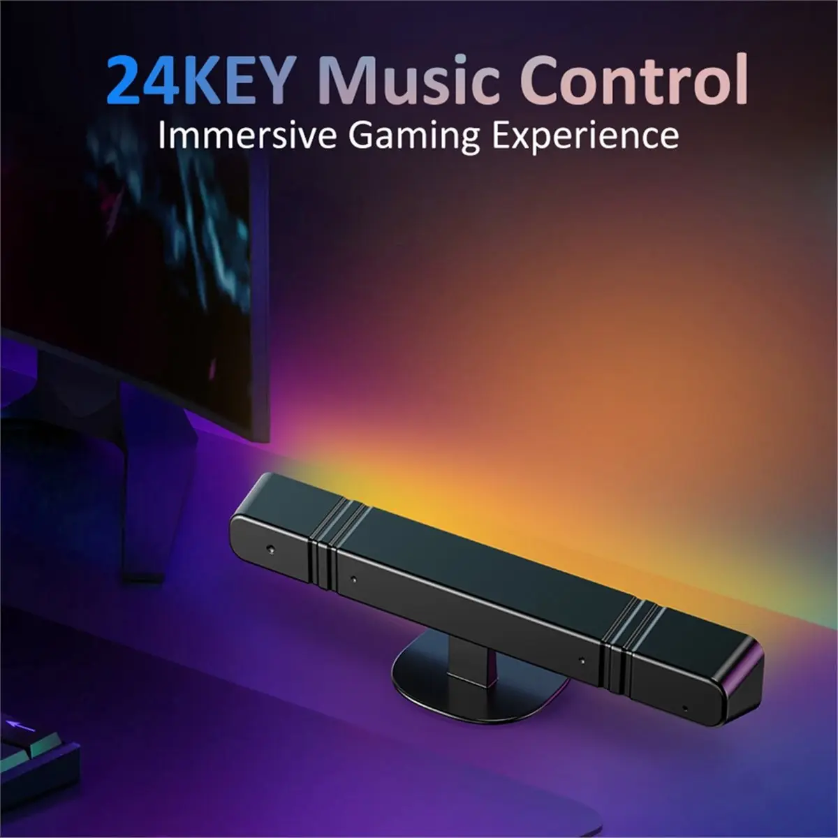 

AS62 2 шт. RGB-светильник с датчиком музыки, перезаряжаемая настольная лампа для декора игровой комнаты, атмосферная подсветка для вечеринок