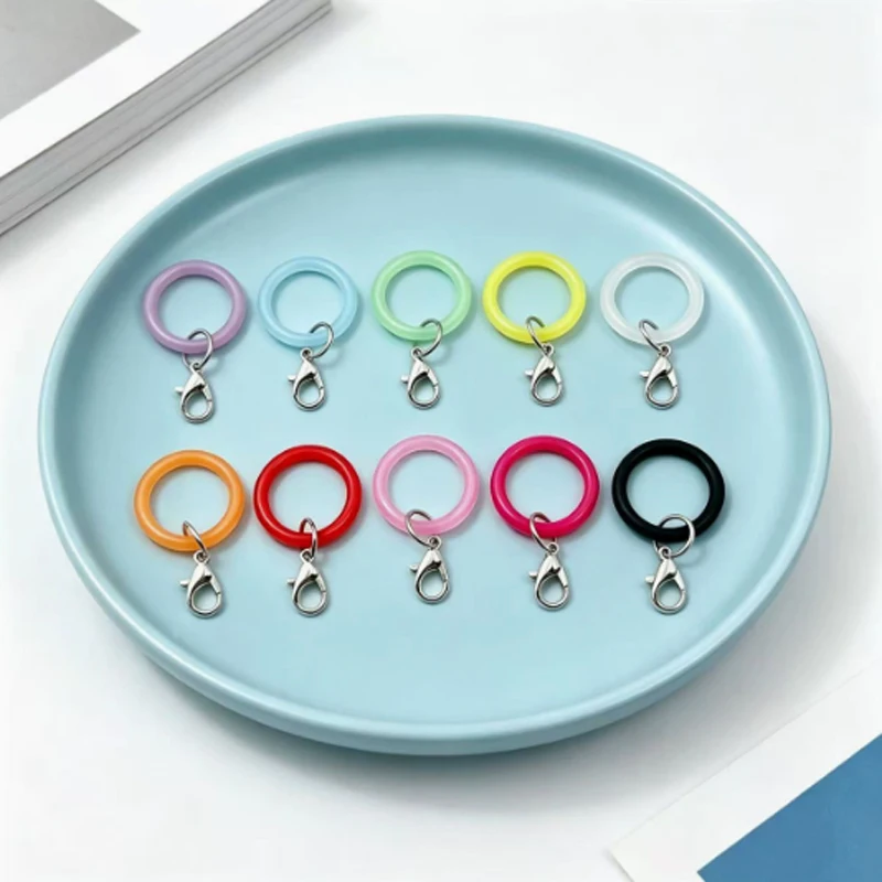 Transparente Silikon-O-förmige Schlüsselanhänger mit Karabinerverschluss, O-Ring-Schlaufe, DIY-Taschenanhänger, Schlüsselanhänger, Schmuckherstellungszubehör – Detail 8