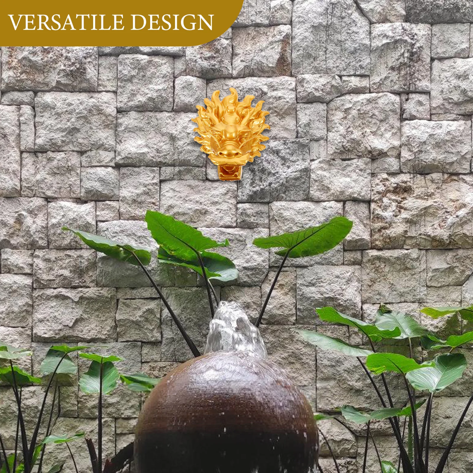 Head Decor Outdoor Large Garden Water Fountain Garden Wall Fountain Resin Backyard Villa Feature Landscape